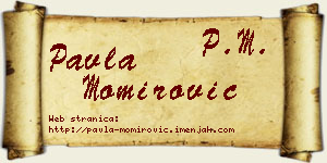 Pavla Momirović vizit kartica